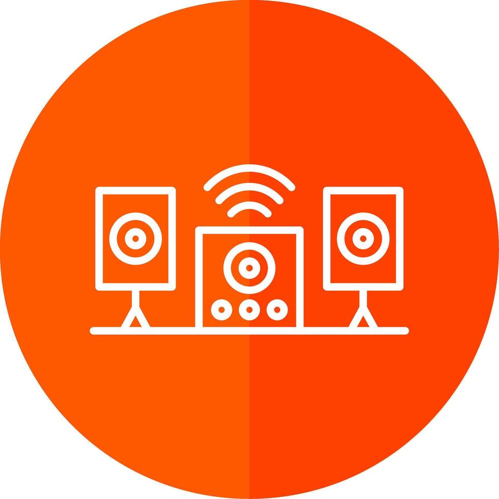 Audio System Line Yellow White Icon vector