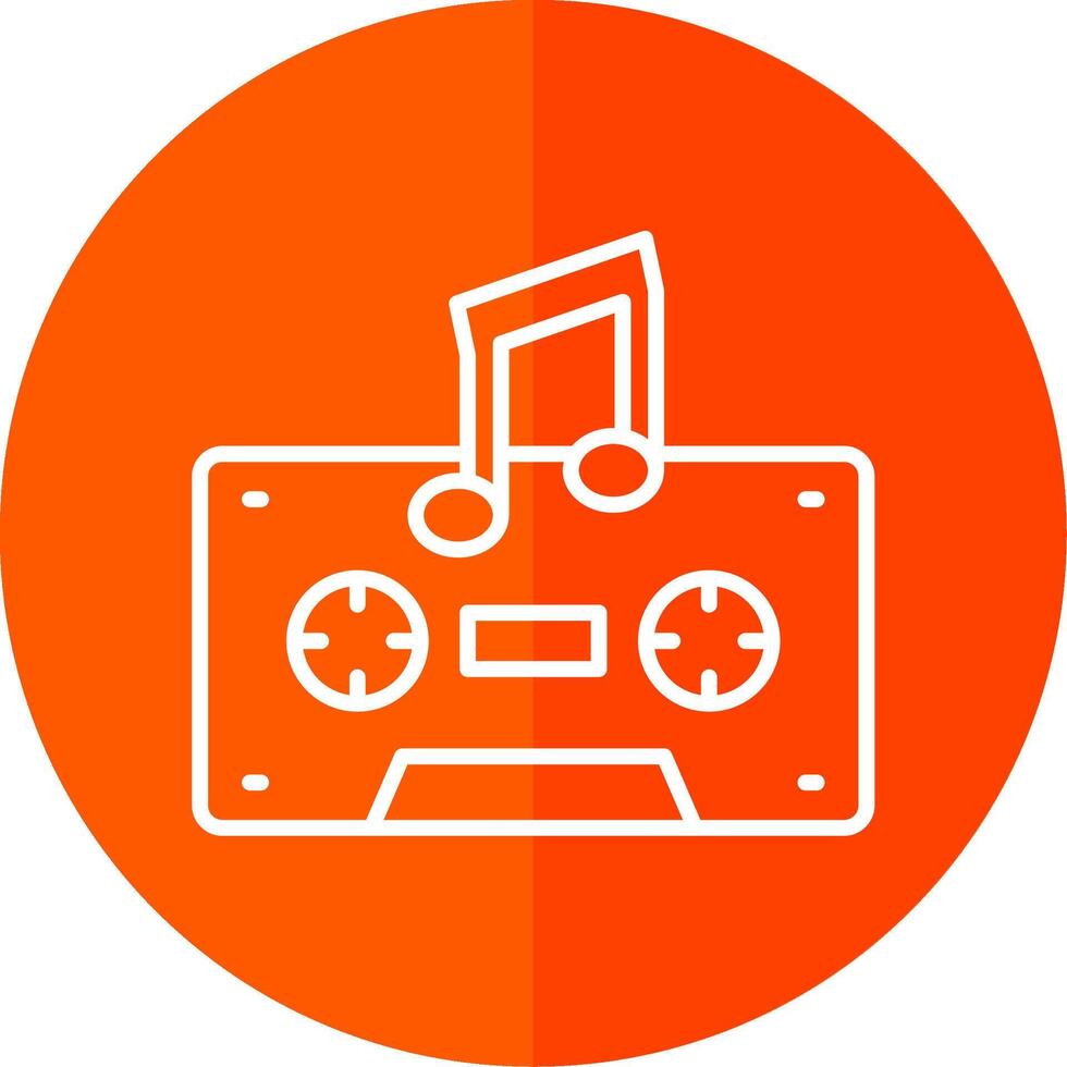 Cassette Line Yellow White Icon vector