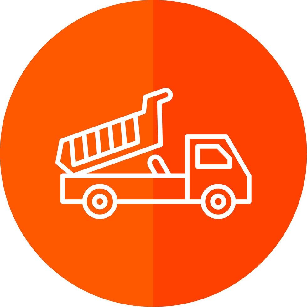 Tipper Line Yellow White Icon vector