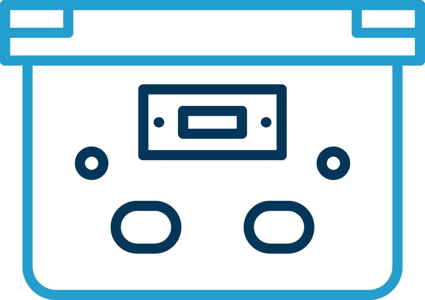 Box Line Blue Two Color Icon vector