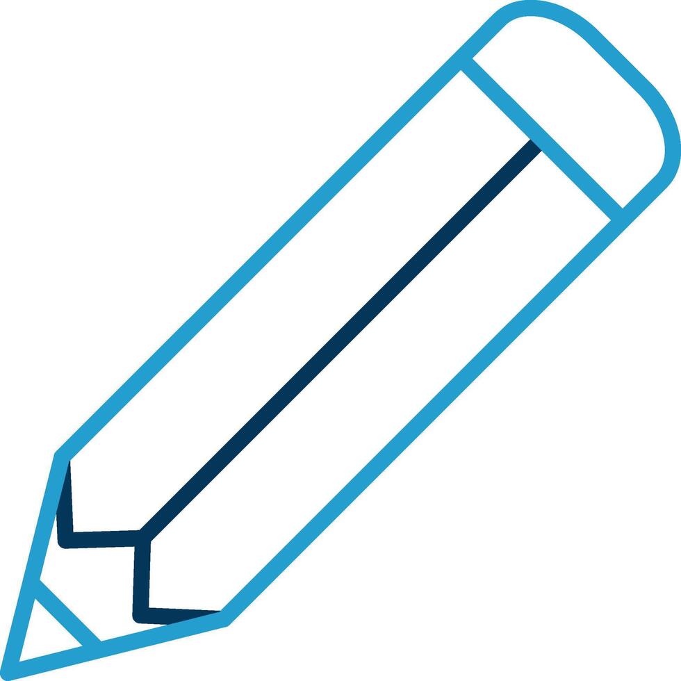 Pencil Line Blue Two Color Icon vector