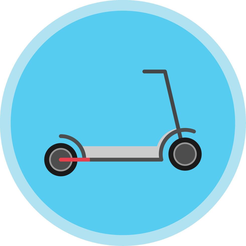 Kick Scooter Flat Multi Circle Icon vector