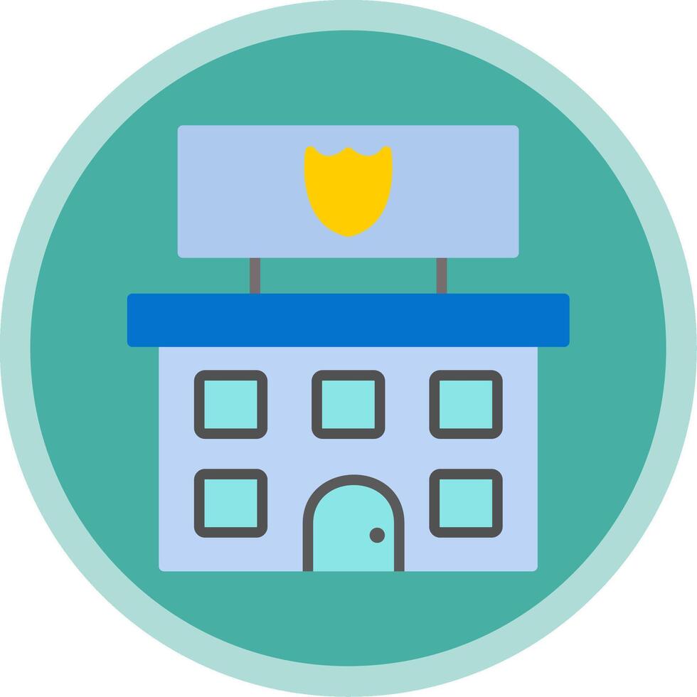 Police Station Flat Multi Circle Icon vector