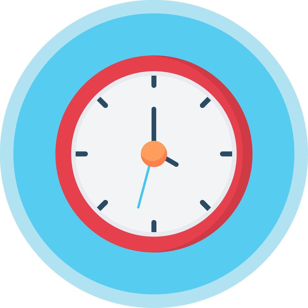 Clock Flat Multi Circle Icon vector