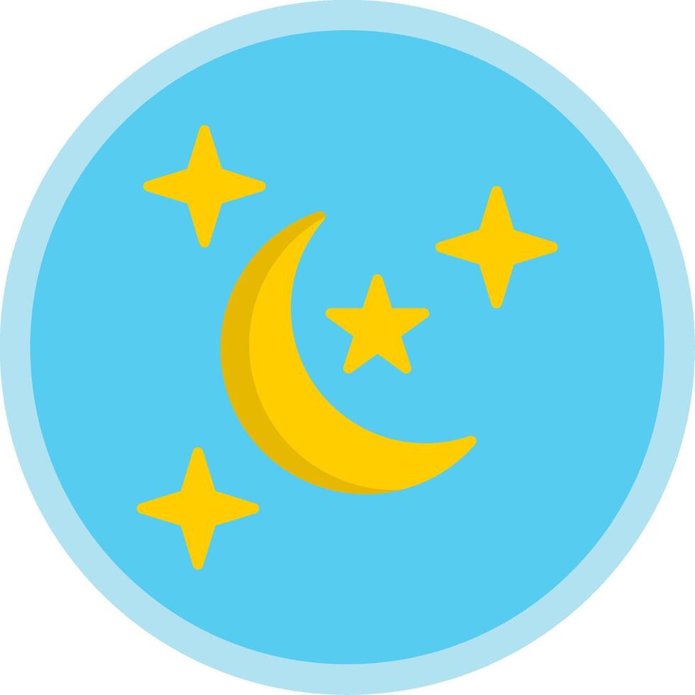 Night Flat Multi Circle Icon vector