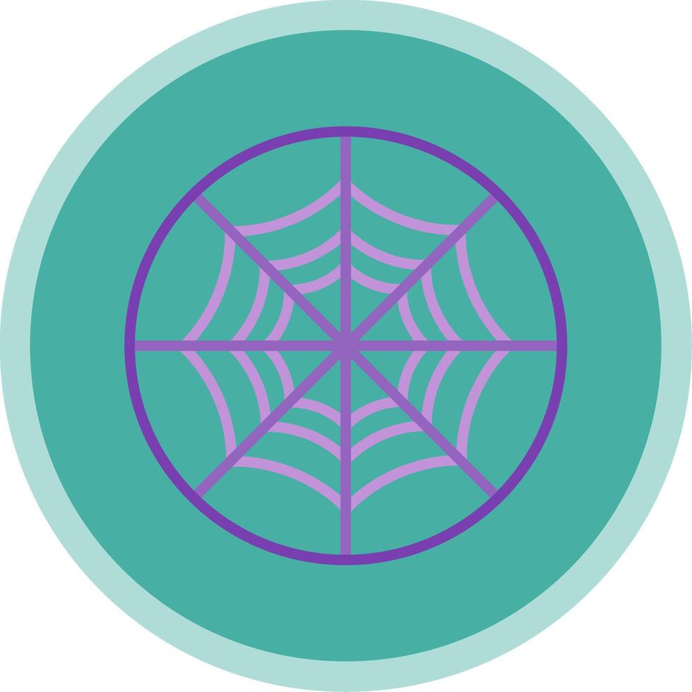 Spider Web Flat Multi Circle Icon vector