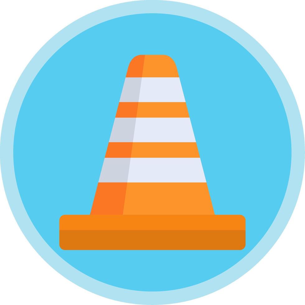 Traffic Cone Flat Multi Circle Icon vector