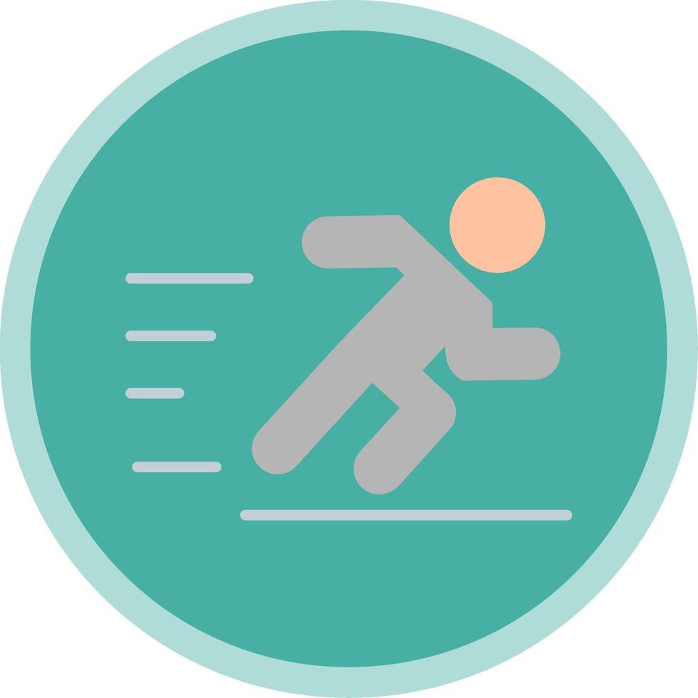 Jogging Flat Multi Circle Icon vector