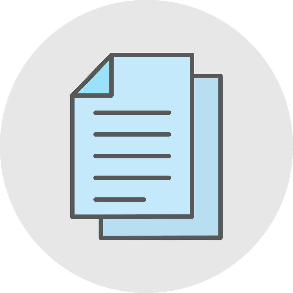 Document Line Filled Light Icon vector