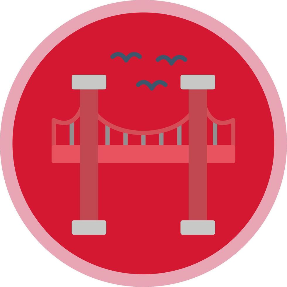 Bridge Flat Multi Circle Icon vector