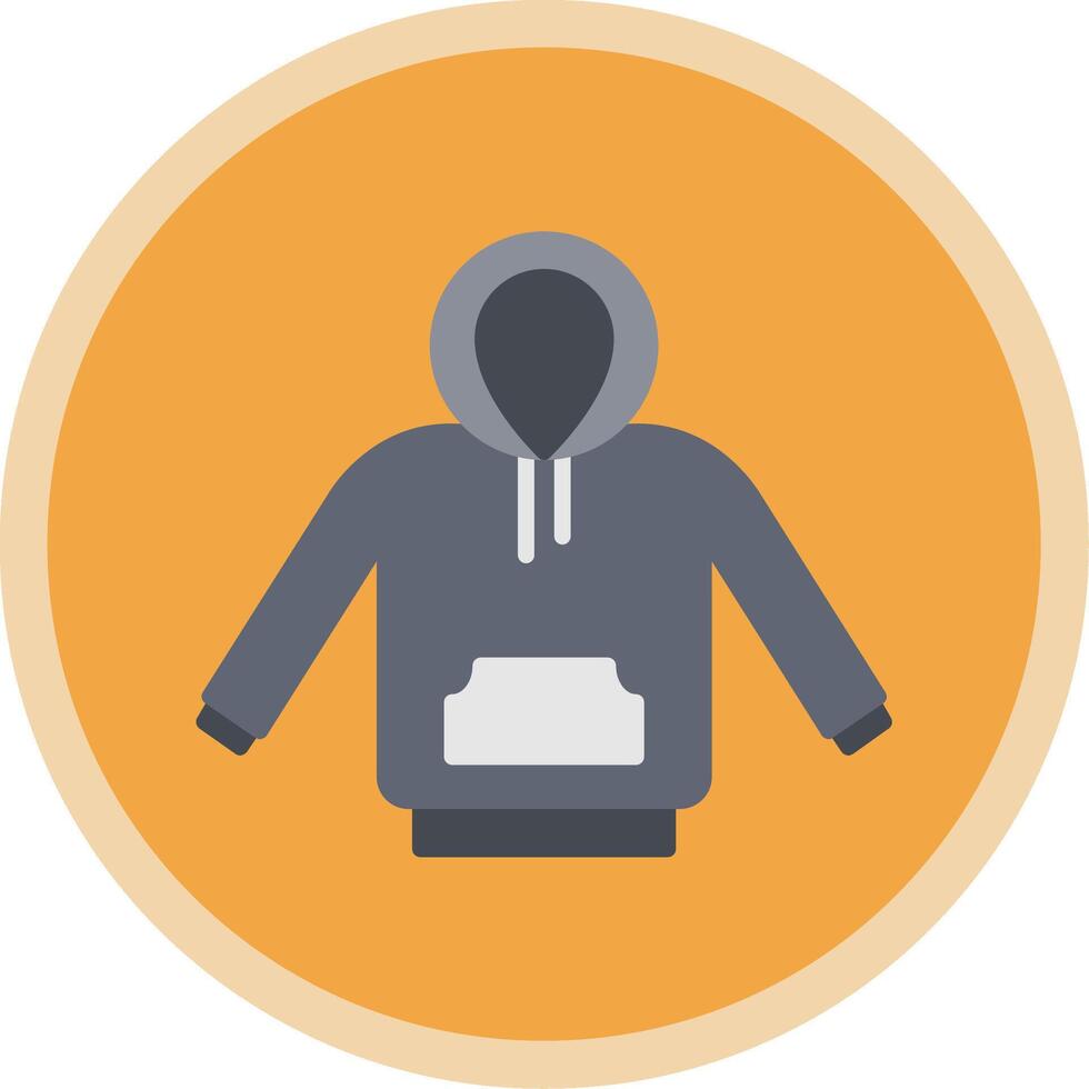 Hoodie Flat Multi Circle Icon vector