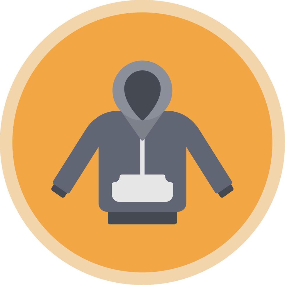 Hoodie Flat Multi Circle Icon vector