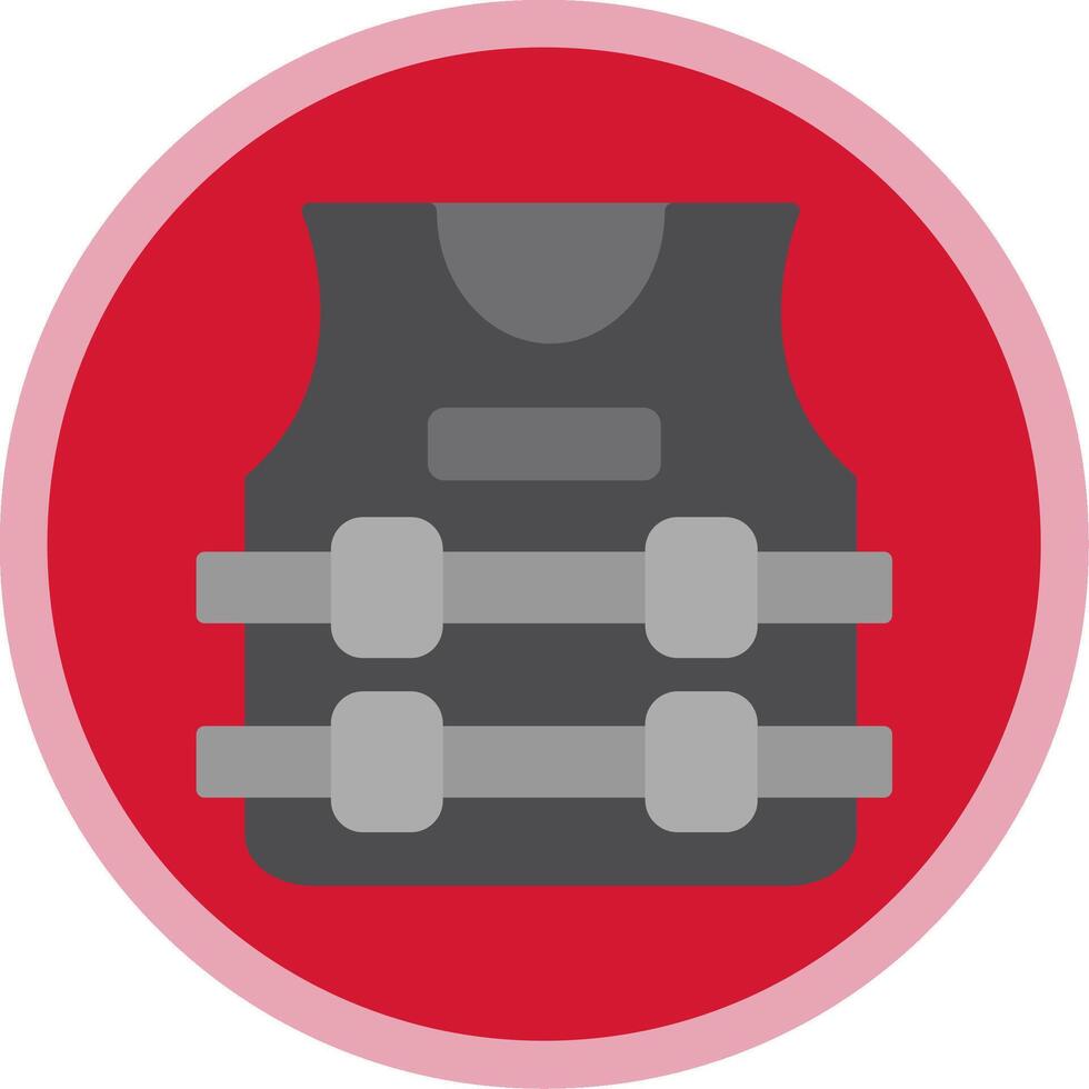 Bullet Proof Jacket Flat Multi Circle Icon vector