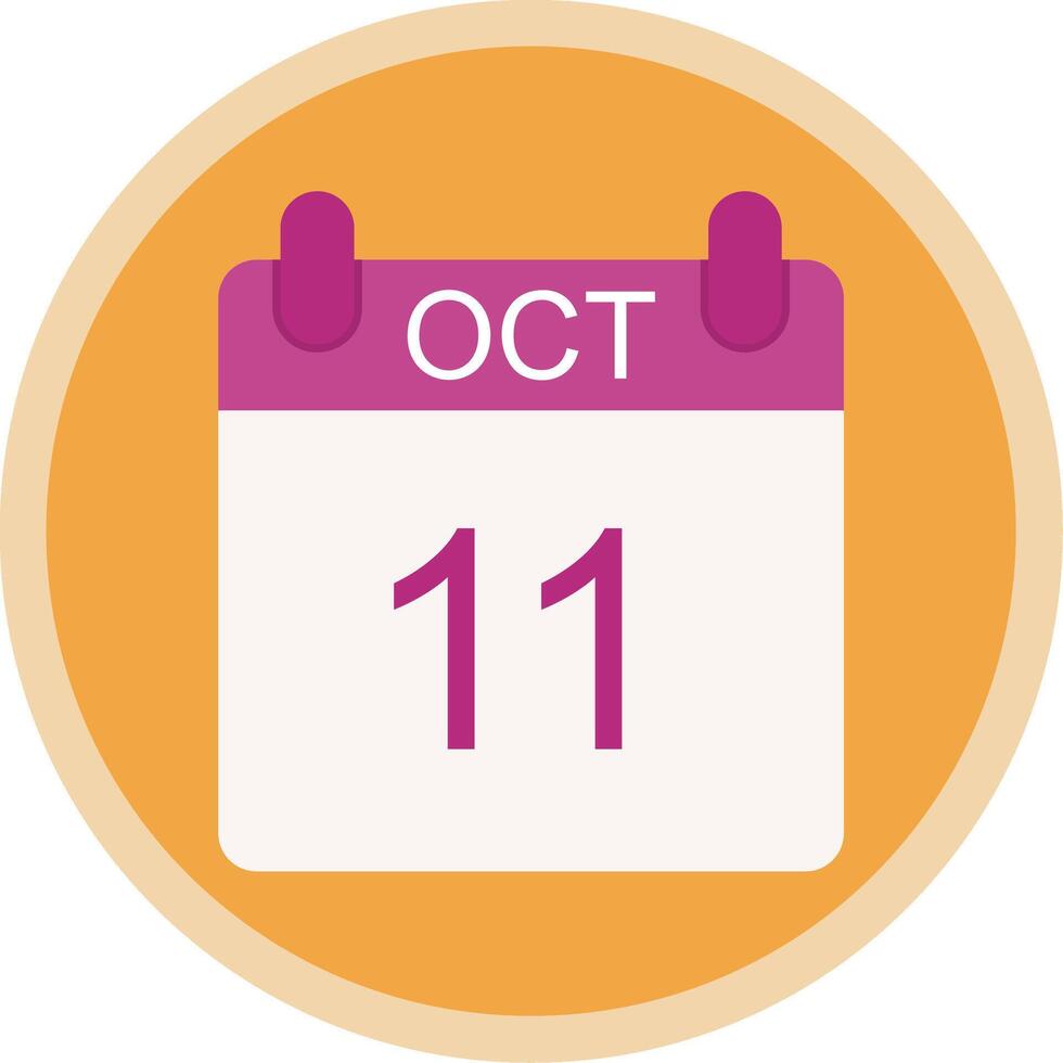 October Flat Multi Circle Icon vector