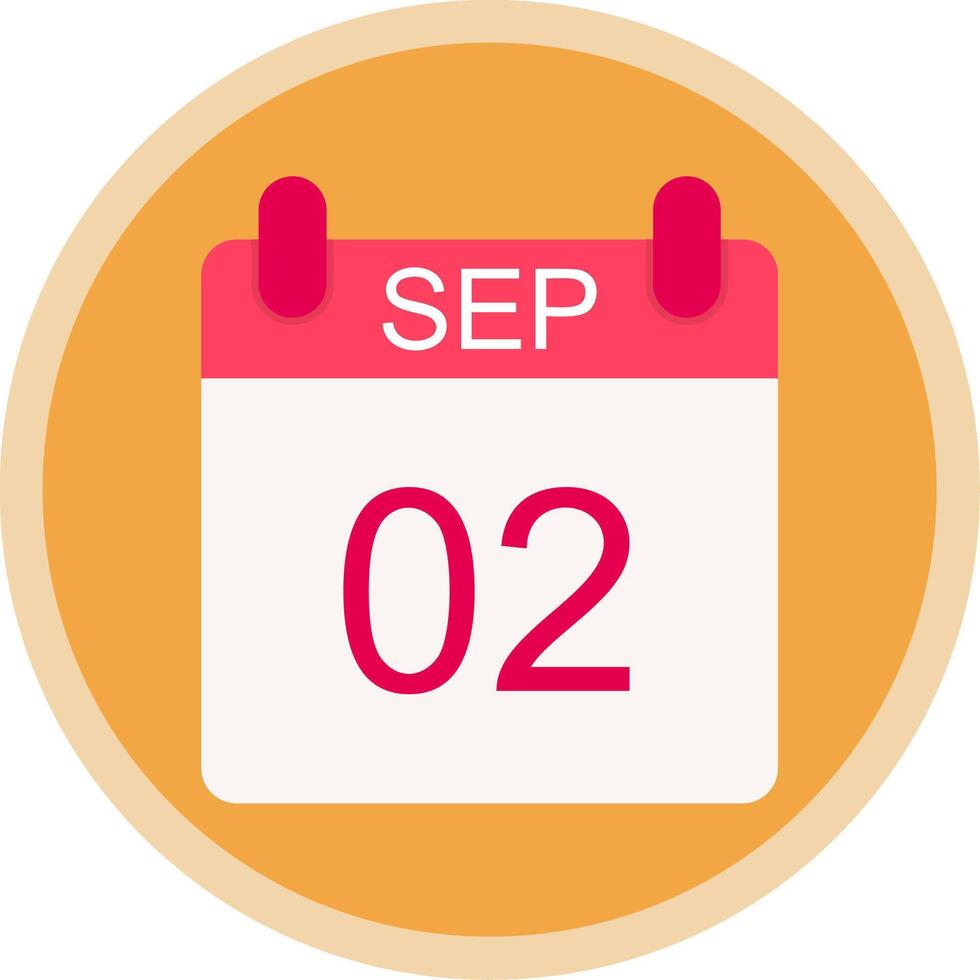September Flat Multi Circle Icon vector
