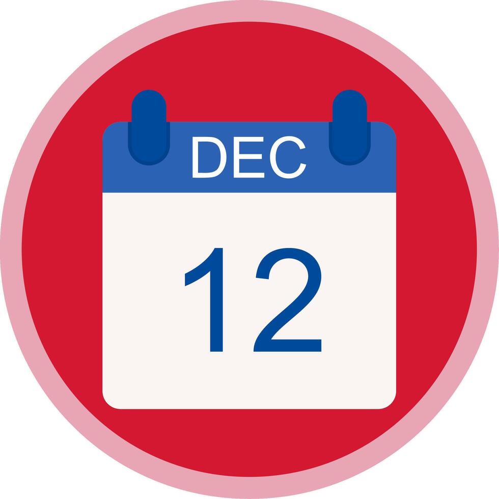 December Flat Multi Circle Icon vector