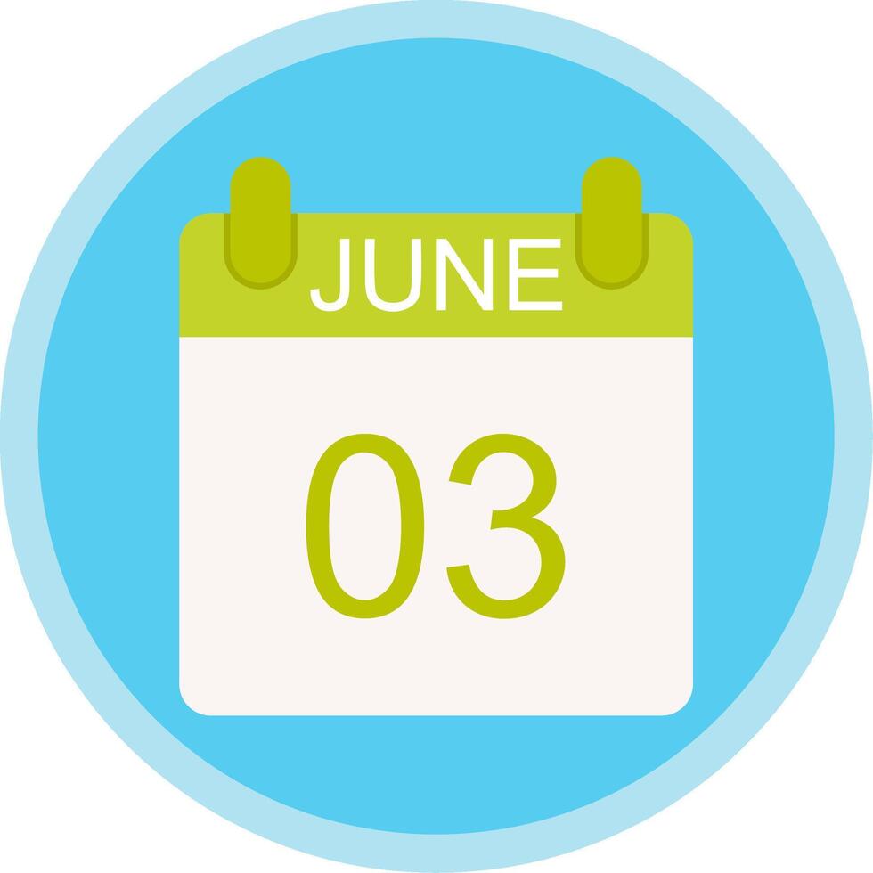 June Flat Multi Circle Icon vector