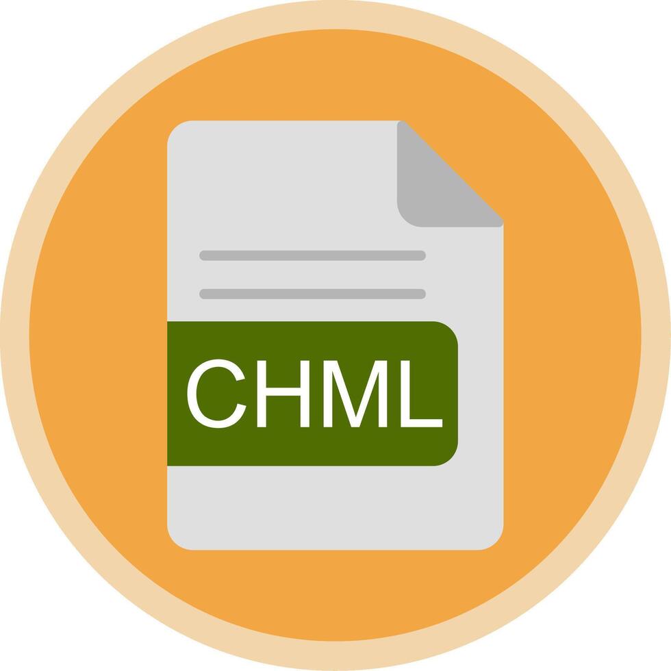 CHML File Format Flat Multi Circle Icon vector