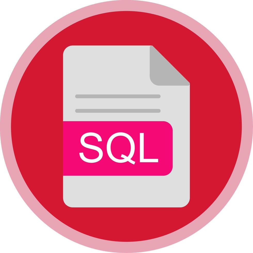 sql archivo formato plano multi circulo icono vector