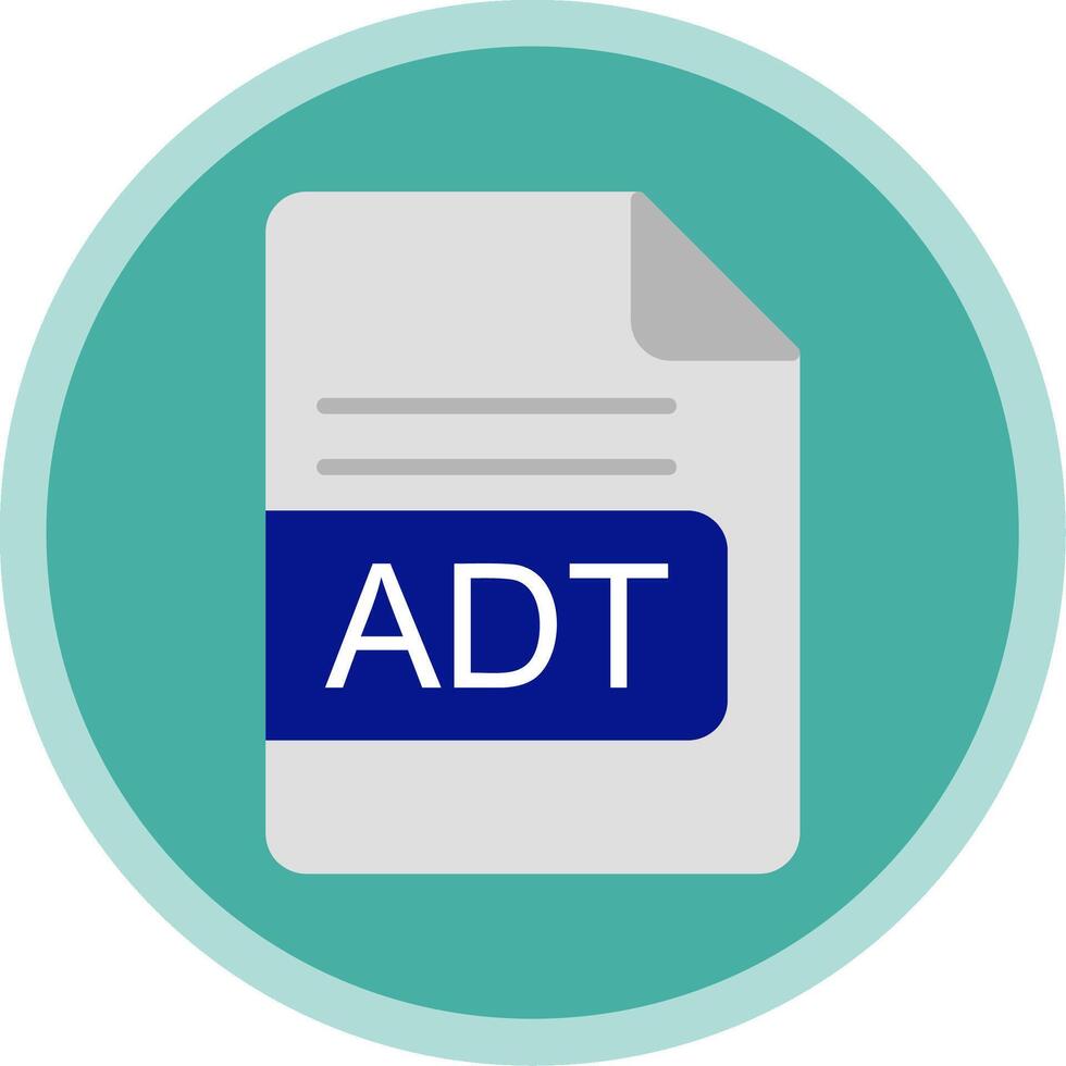 adt archivo formato plano multi circulo icono vector