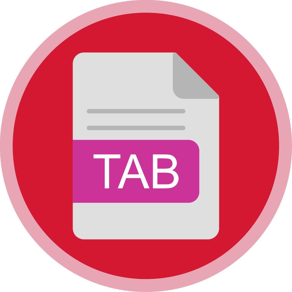 TAB File Format Flat Multi Circle Icon vector