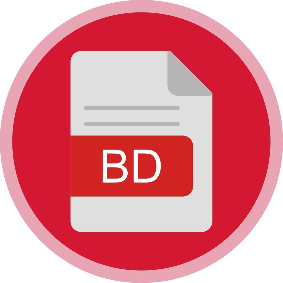 BD File Format Flat Multi Circle Icon vector