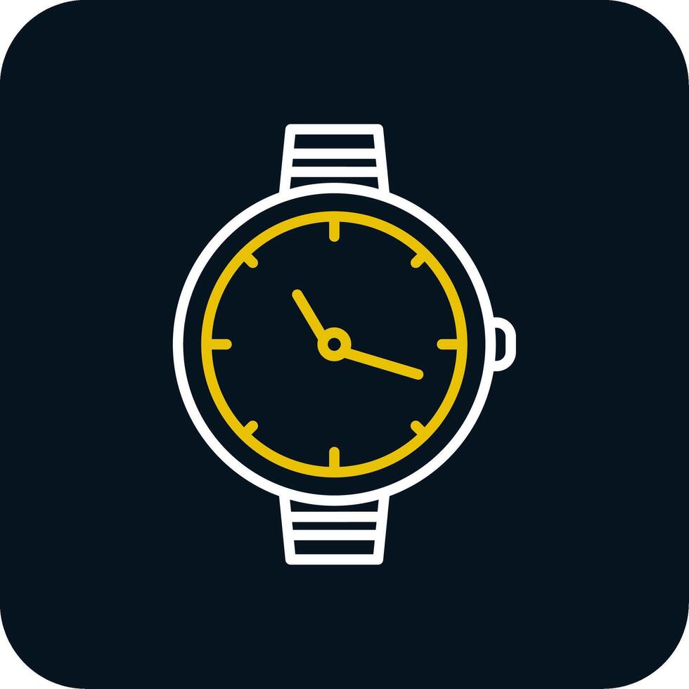 Watch Line Yellow White Icon vector