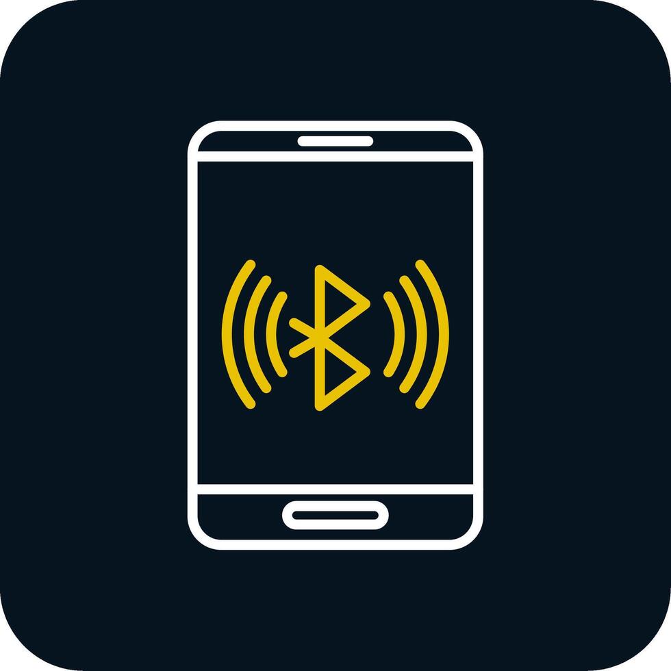 Bluetooth Line Yellow White Icon vector
