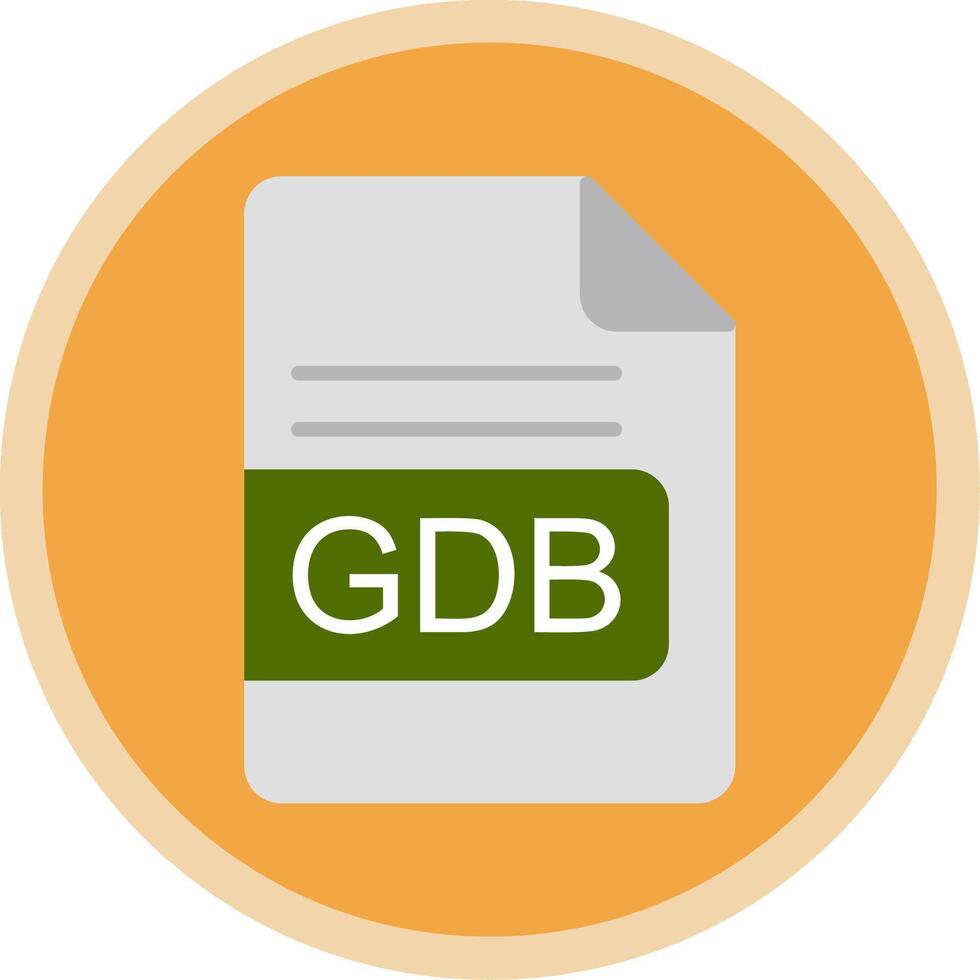 GDB File Format Flat Multi Circle Icon vector