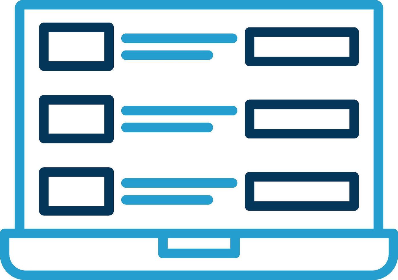Laptop DAta Line Blue Two Color Icon vector