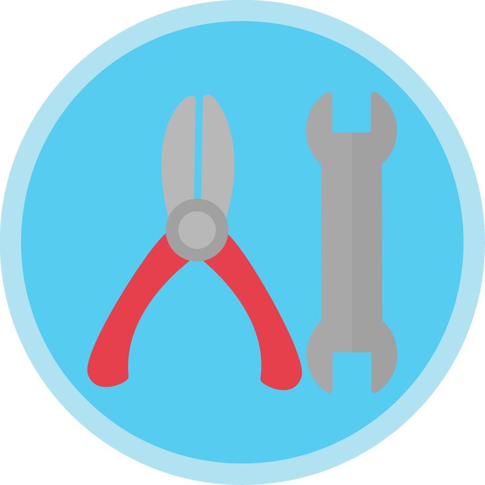 Tools Flat Multi Circle Icon vector