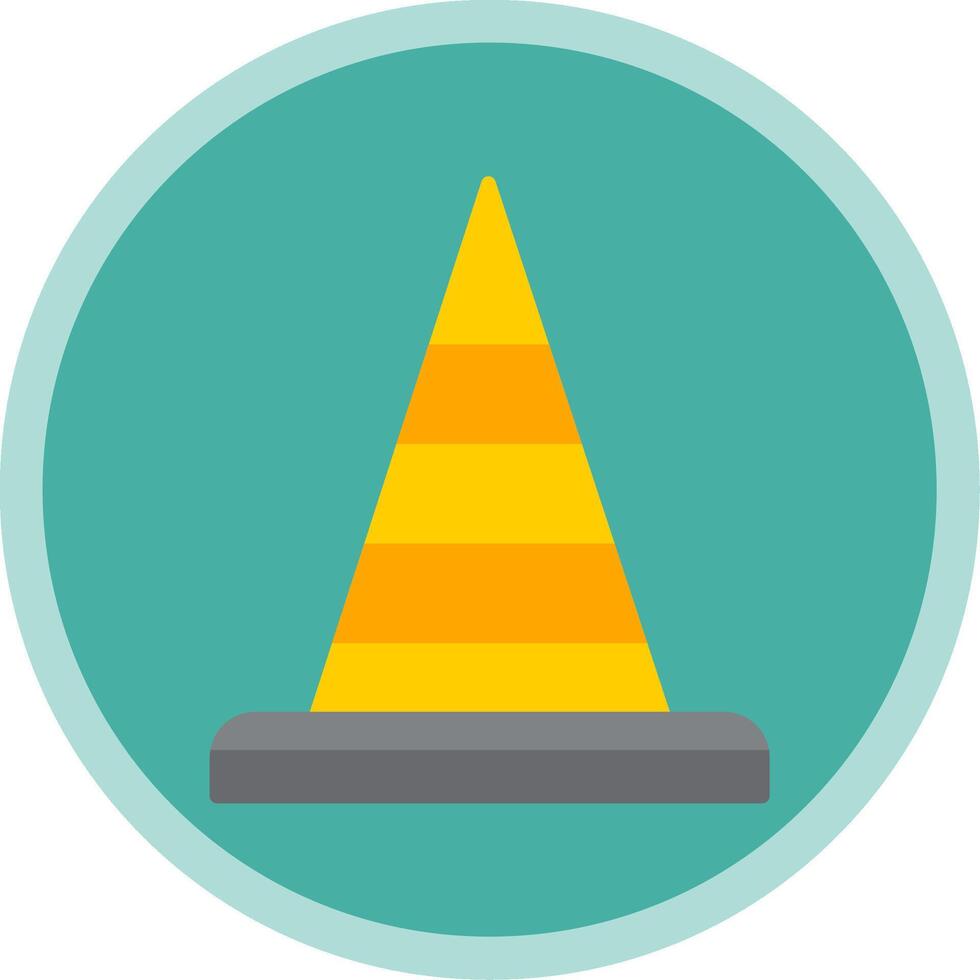 Traffic Cone Flat Multi Circle Icon vector