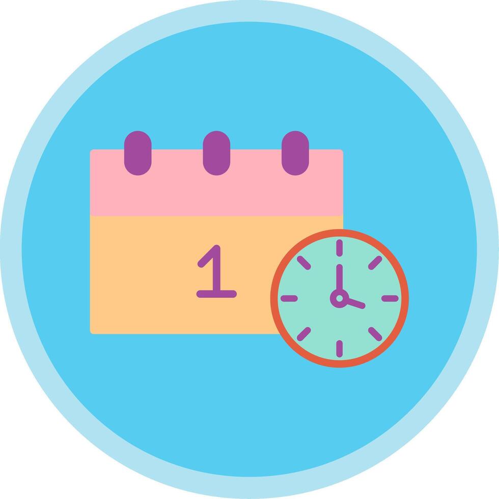 New Year Flat Multi Circle Icon vector