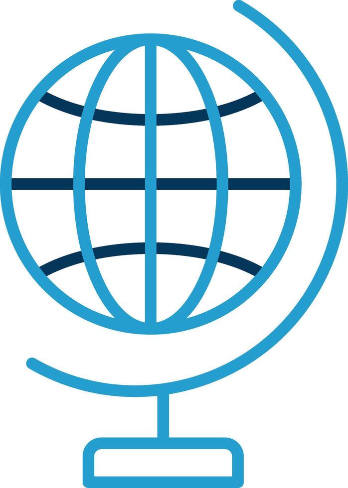 Global World Line Blue Two Color Icon vector