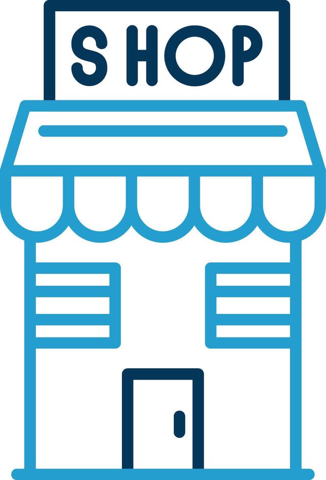 Shop Line Blue Two Color Icon vector