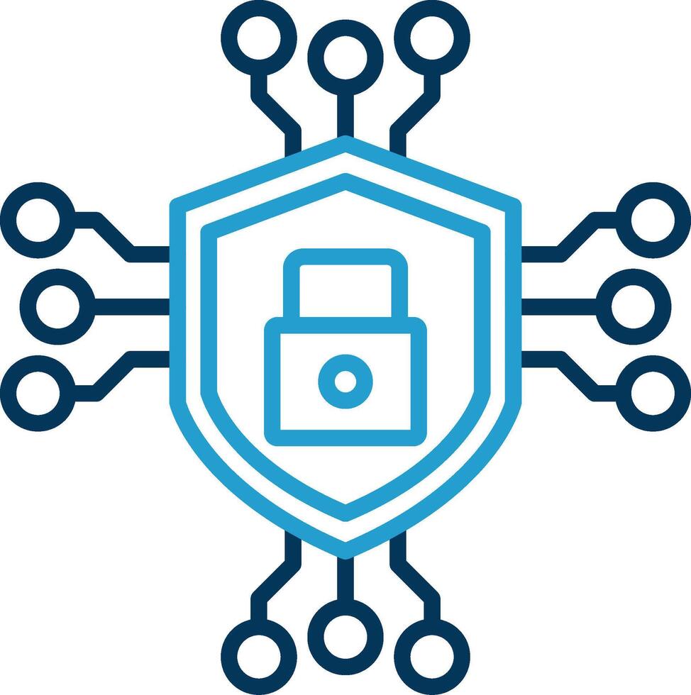 Data Encryption Line Blue Two Color Icon vector