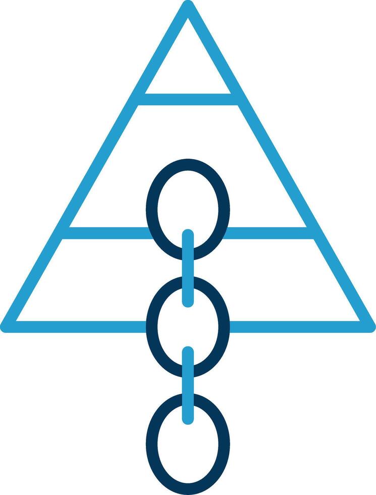 Link pyramide Line Blue Two Color Icon vector