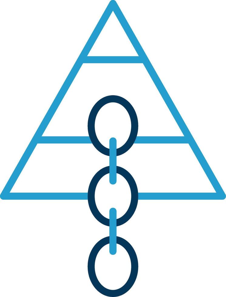 Link pyramide Line Blue Two Color Icon vector