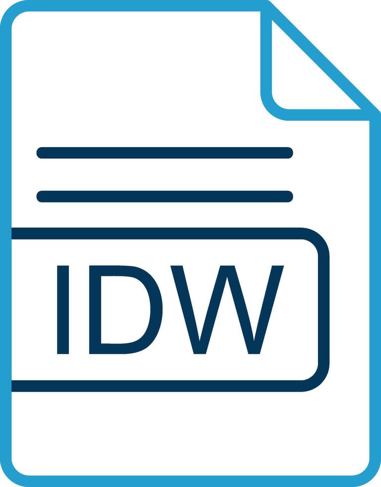 IDW File Format Line Blue Two Color Icon vector