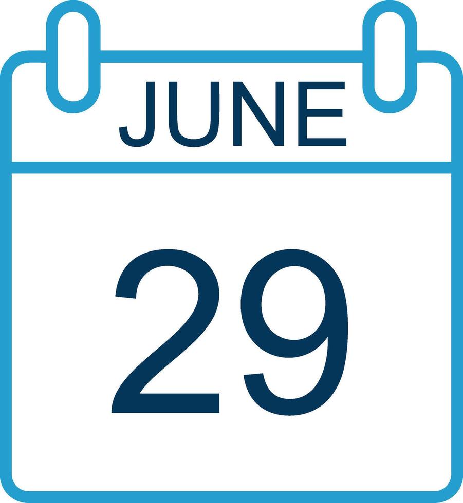 June Line Blue Two Color Icon vector