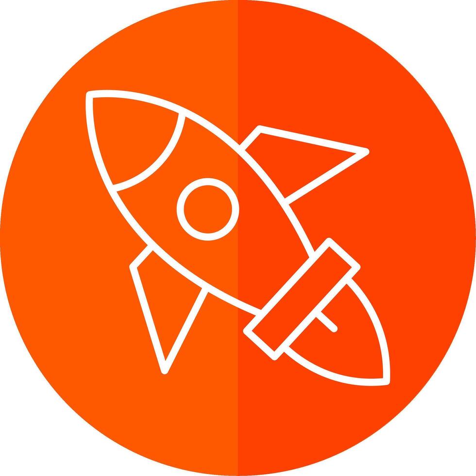 Rocket Line Yellow White Icon vector