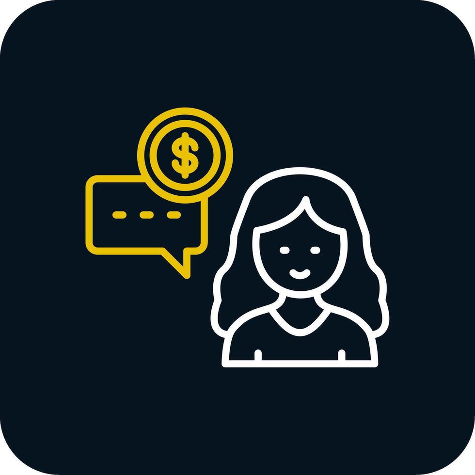 financiero tutor línea amarillo blanco icono vector