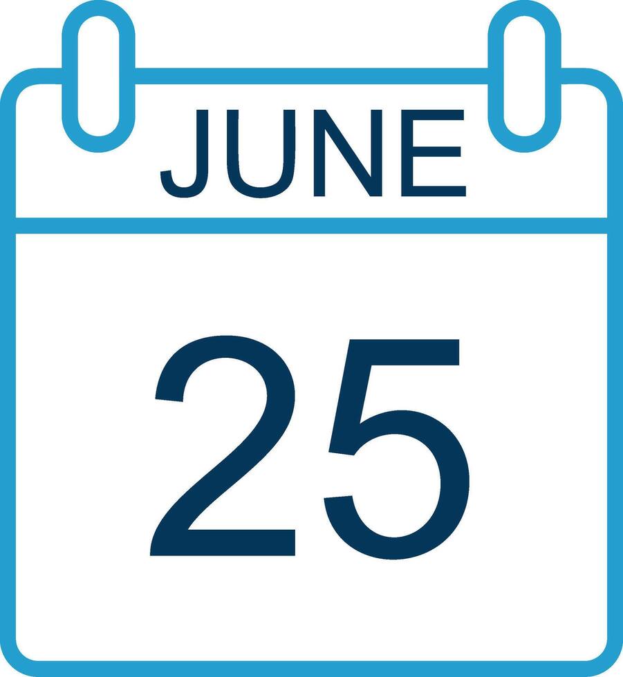 June Line Blue Two Color Icon vector