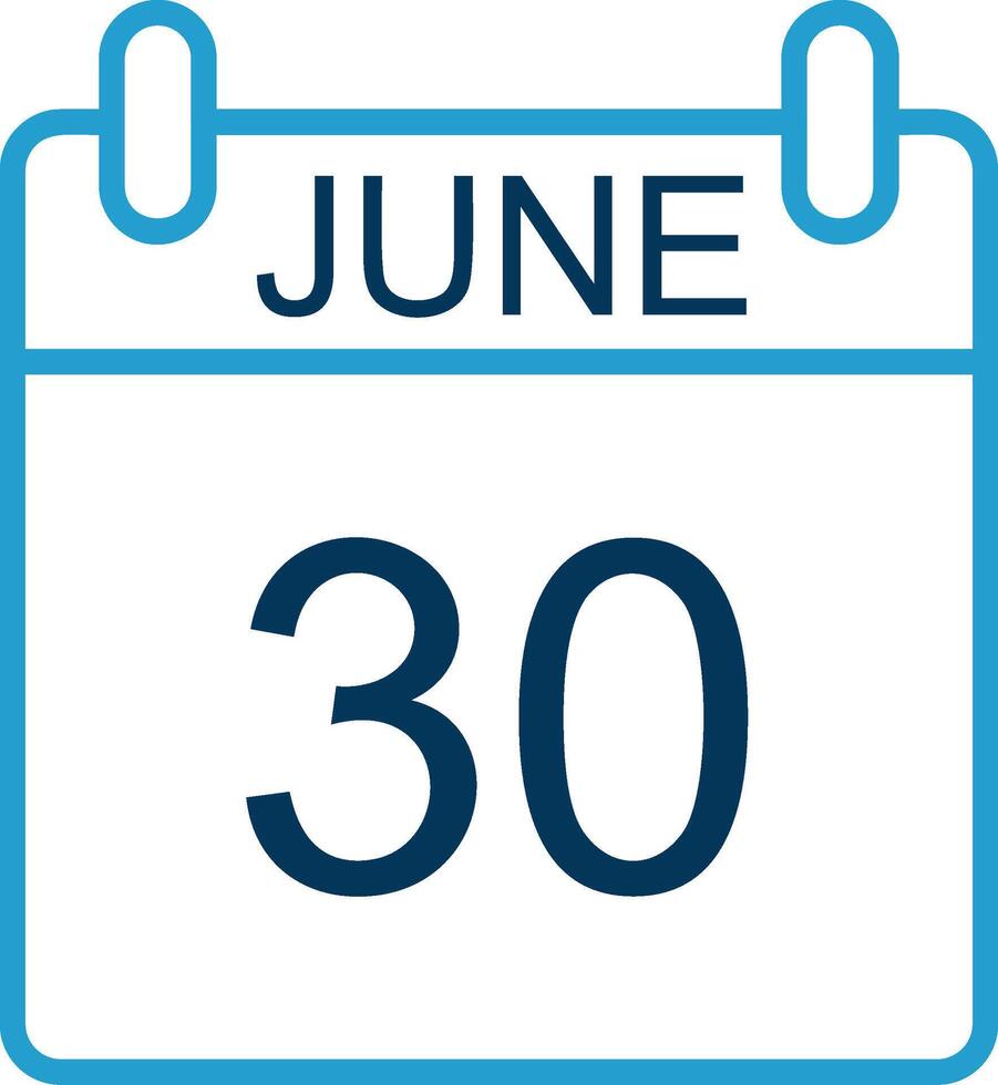 June Line Blue Two Color Icon vector