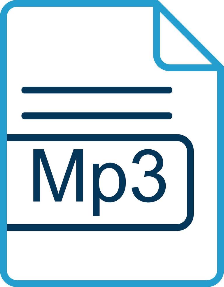 Mp3 File Format Line Blue Two Color Icon 44132954 Vector Art at Vecteezy