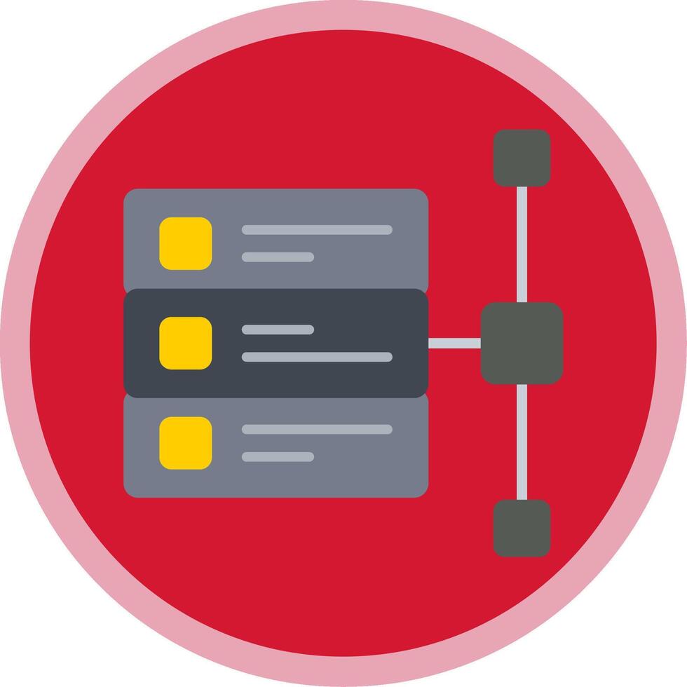 Data Stacks Flat Multi Circle Icon vector