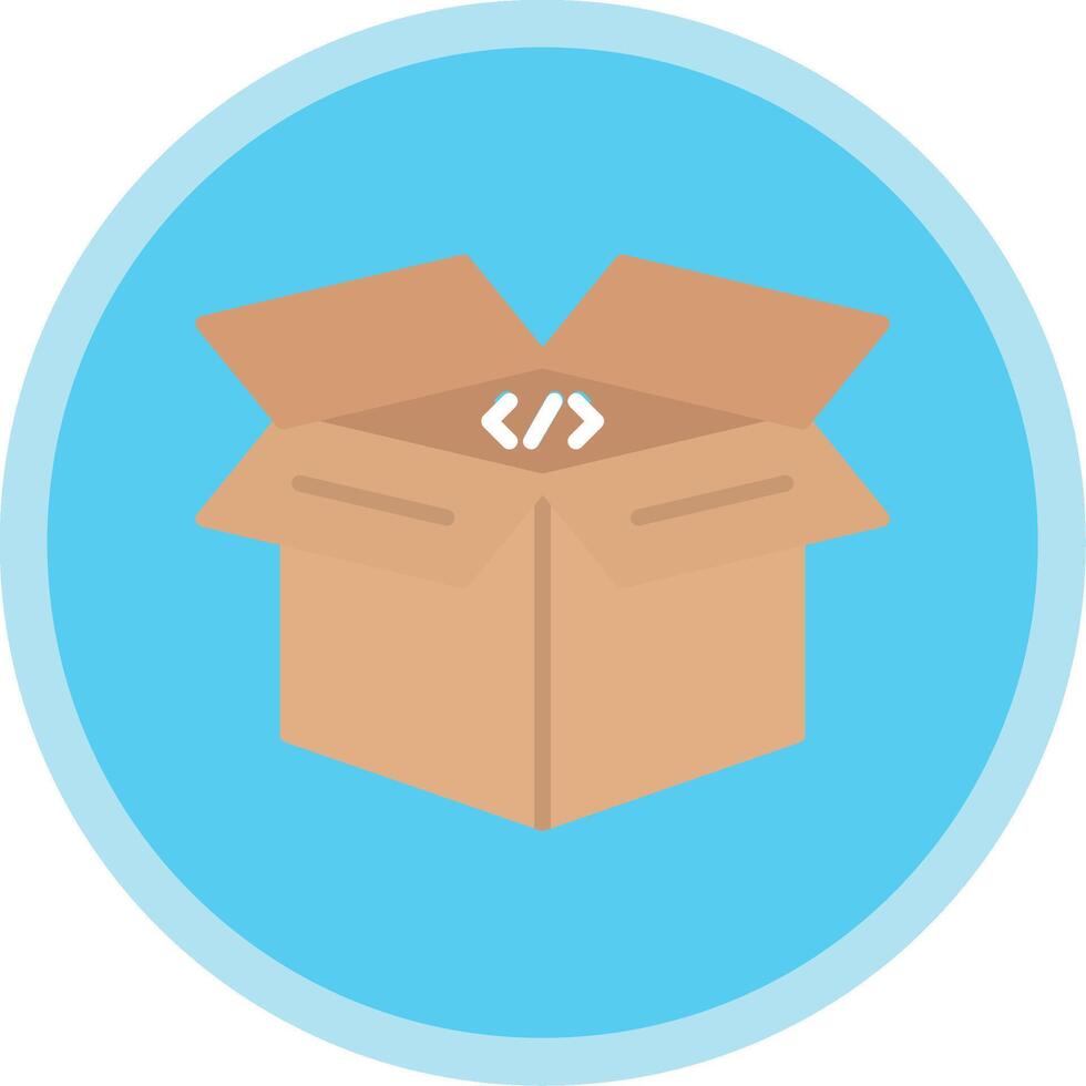 Open Box Flat Multi Circle Icon vector