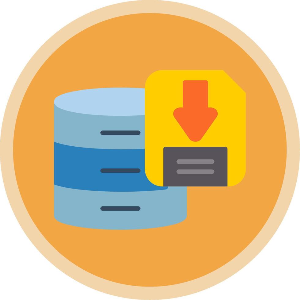 Downloading Data Flat Multi Circle Icon vector