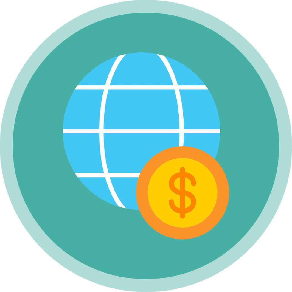 Global Economy Flat Multi Circle Icon vector