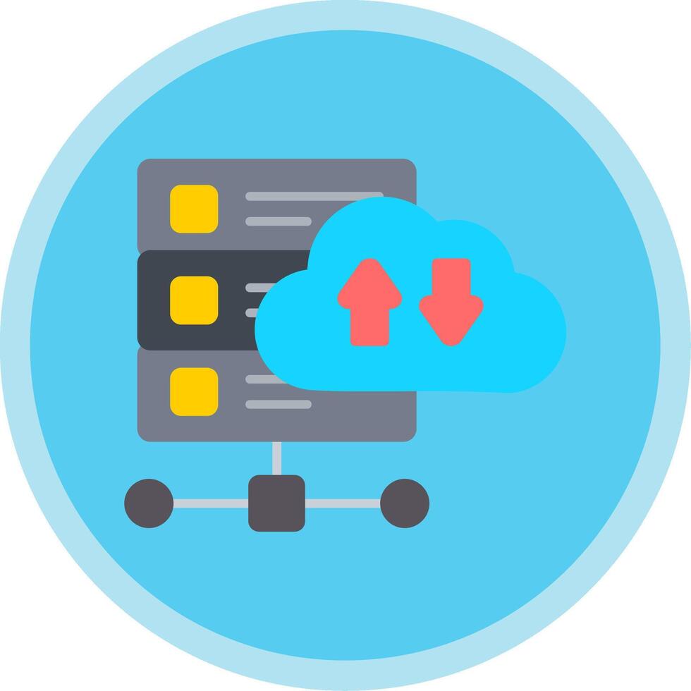 Data Transformation Flat Multi Circle Icon vector